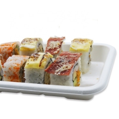 Khay sushi bã mía dùng một lần thân thiện với môi trường có nắp trong suốt cho bữa tiệc