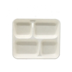 Eco friendly trays disposable biodegradable sugarcane bagasse lunch trays