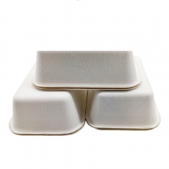 Plateaux à lunch jetables en bagasse compostable de canne à sucre de plateau écologique