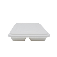 Eco-friendly Biodegradable sugarcane bagasse lunch tray fast food packaging 5 compartment tray