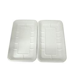 Eco friendly biodegradable disposable bagasse meat tray for restaurant
