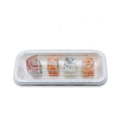 Newest Disposable Sugarcane Sushi Compostable Tray with Clear Lid