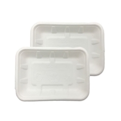 High quality disposable compostable sugarcane pulp meat tray for party