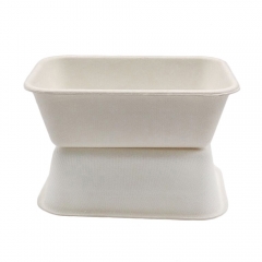 Vaisselle jetable compostable plateau de canne à sucre en bagasse pour la viande