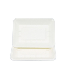 Takeaway meal tray biodegradable disposable sugarcane serving trays for food