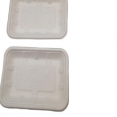 Bac alimentaire rectangulaire en bagasse de canne à sucre biodégradable jetable