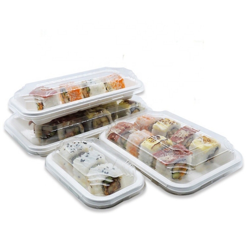 Precio al por mayor Catering Bandeja biodegradables de sushi de bagazo desechables