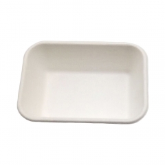 Vaisselle jetable compostable Bagasse Plateau de canne à sucre pour la viande