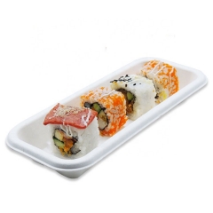 Heavy Duty Bagasse Compostable Sushi Tray with Lid