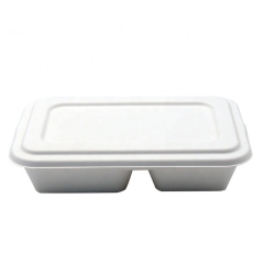 Biodegradable sugarcane pulp meal box tray disposable food tray