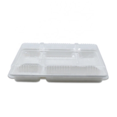 Biodegradable Sugarcane Bagasse Disposable 5 Compartments Lunch Food Tray