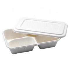 Biodegradable compartment disposable 4 compartment food disposable tray with lid