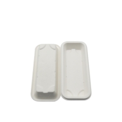 Bagasse packaging 1 compartment biodegradable tray with lid