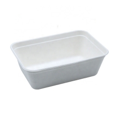 Biodegradable microwave large food tray disposable sugarcane bagasse takeaway food tray with lid