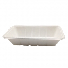 Bandeja de bagaço de cana-de-açúcar 100% compostável biodegradável para salada de legumes