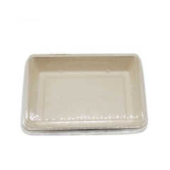 28oz Rectangular Tray Decomposable Sugarcane bagasse tray with lid
