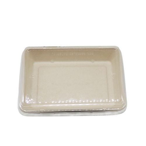 28oz Rectangular Tray Decomposable Sugarcane bagasse tray with lid