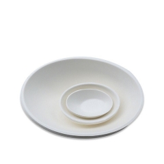 Disposable degradable oval sugar cane cake tray