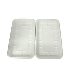 Biodegradable sugarcane trays disposable bagasse serving trays for restaurant