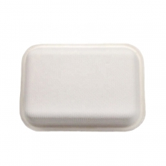 Plateau jetable de canne à sucre de bagasse compostable biodégradable 350ML