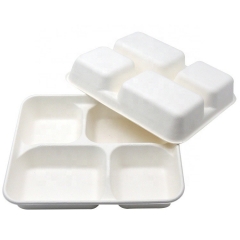 Biodegradable Compostable Trays Sugarcane Material For Lunch