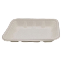 Biodegradable disposable meat tray rectangle sugarcane bagasse tray