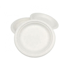 Βιοδιασπώμενος δίσκος τροφίμων στρογγυλός δίσκος μίας χρήσης με ζαχαροκάλαμο
