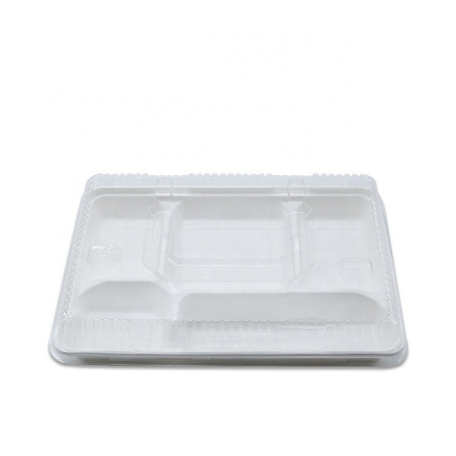 Bandeja desechable de comida de almuerzo de 5 compartimentos de bagazo de caña de azúcar biodegradable