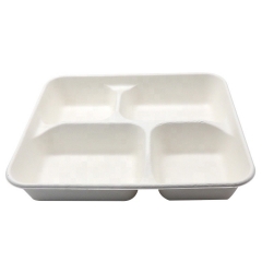 Material compostable biodegradable de la caña de azúcar de las bandejas para el almuerzo