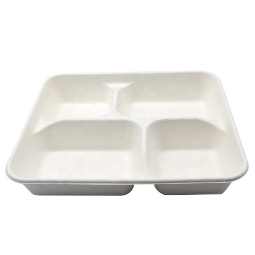 Biodegradable Compostable Trays Sugarcane Material For Lunch