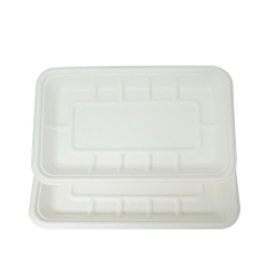 Biodegradable sugarcane trays disposable bagasse serving trays for restaurant