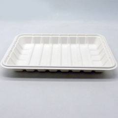 100% biodegradable food packaging sugarcane bagasse meat tray