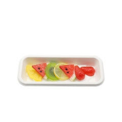 Bagasse packaging 1 compartment biodegradable tray with lid