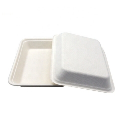 650 ml de bandeja disponible abonable de la caña de azúcar del bagazo biodegradable con la tapa