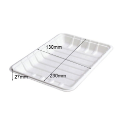 100% degradable disposable sugarcane pulp white meat tray