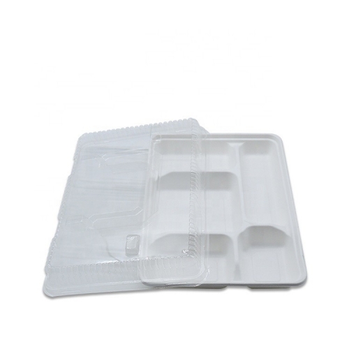 Bagasse Tray Sugarcane Biodegradable Lunch Trays With Lid