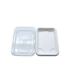 Bagasse Sushi Takeaway Tablett Biologisch abbaubare Sugarcne Sushi Box
