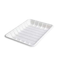 100% degradable disposable sugarcane pulp white meat tray