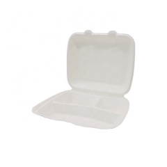 Wholesale Sugarcane 3 Compartment Lunch Box Clamshell Compostable Food Container