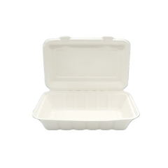 Takeaway lunch box biodegradable sugarcane clamshell food container