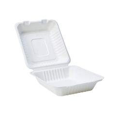 caja de vajilla de caña de azúcar biodegradable portátil