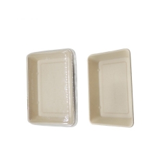 take away fast food packaging rectangular sugarcane bagasse tray