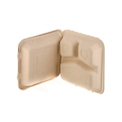 Boîte à déjeuner à emporter à la canne à sucre de prix de gros contenant compostable pour aliments à emporter