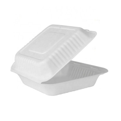 Boîte à déjeuner en bagasse à emporter Conteneur de bagasse de canne à sucre à emporter écologique