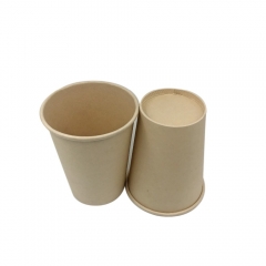 Taza de papel de pulpa de bambú biodegradable compostable de 12 oz