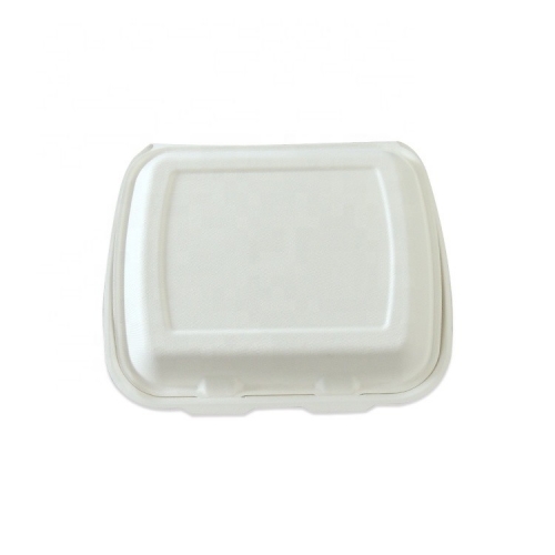 Boîte à déjeuner jetable à la canne à sucre Bagasse Clapet Conteneur alimentaire compostable