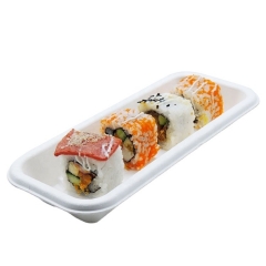 Takeout sugarcane compostable bagasse disposable bento box take away sushi box