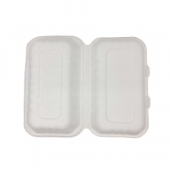 Rectangle Bagasse Clamshell Compostable Food Takeaway Disposable Food Container