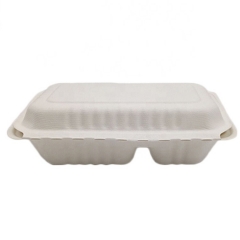 Caja biodegradable del bagazo de la cubierta del envase de comida de la caña de azúcar para llevar