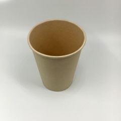 Taza de papel de pulpa de bambú biodegradable compostable de 12 oz